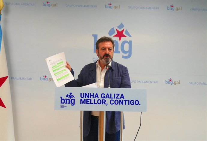 El diputado del BNG Luis Bará en rueda de prensa