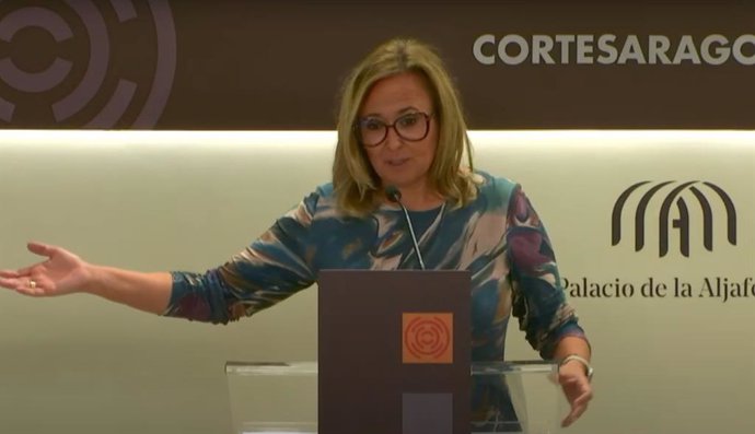 La portavoz del PSOE en las Cortes de Aragón, Mayte Pérez.