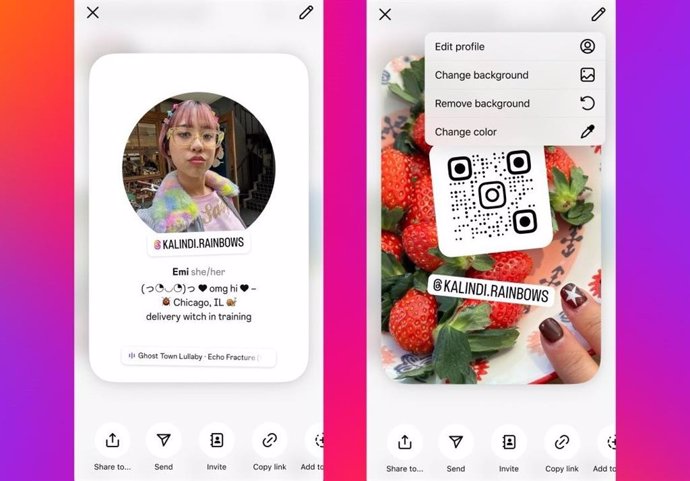 Las nuevas tarjetas de perfil de Instagram.