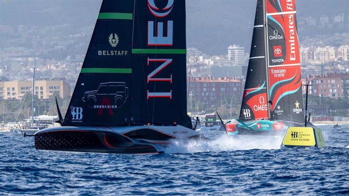 October 16, 2024. Louis Vuitton 37Th America's Cup, Race Day 4, Race 6. EMIRATES TEAM NEW ZEALAND, INEOS BRITANNIA