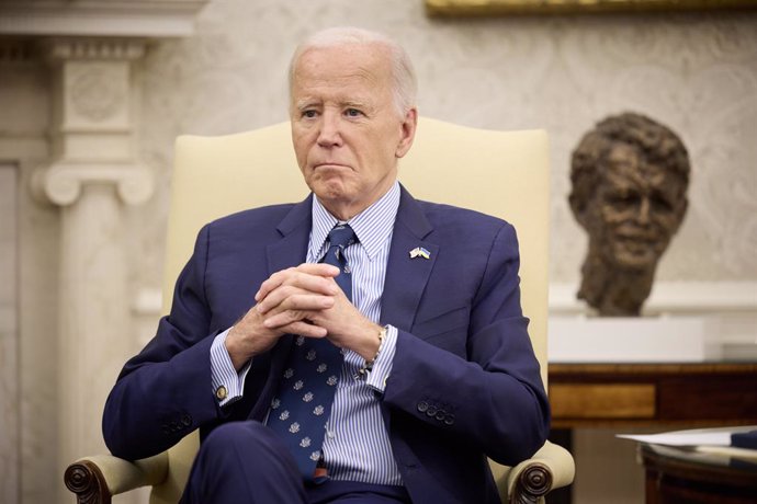 HANDOUT - 26 September 2024, US, Washington: US President Joe Biden meets with Ukrainian President Volodymyr Zelensky (Not Pictured) at the White House. Photo: -/Ukrainian Presidency/dpa - ATTENTION: editorial use only and only if the credit mentioned abo