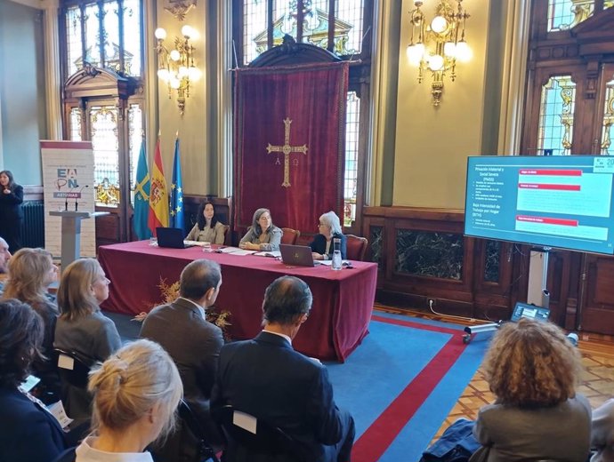 Acto de presentación, organizado por la Red Europea de Lucha contra la Pobreza y la Exclusión Social en Asturias (EAPN-AS), del 'Informe Anual de Seguimiento del Indicador AROPE en España y sus comunidades autónomas'.