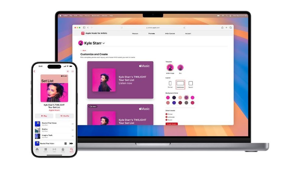 Interfaz de Set List en Apple Music
