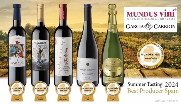 GARCÍA  CARRIÓN reconocida como Mejor Bodega de España en los Premios Mundus Vini -Summer Tasting 2024