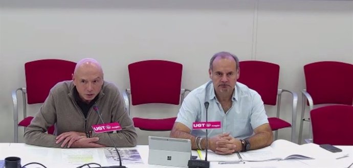 Ranera y Arceiz en la rueda de prensa de UGT este jueves