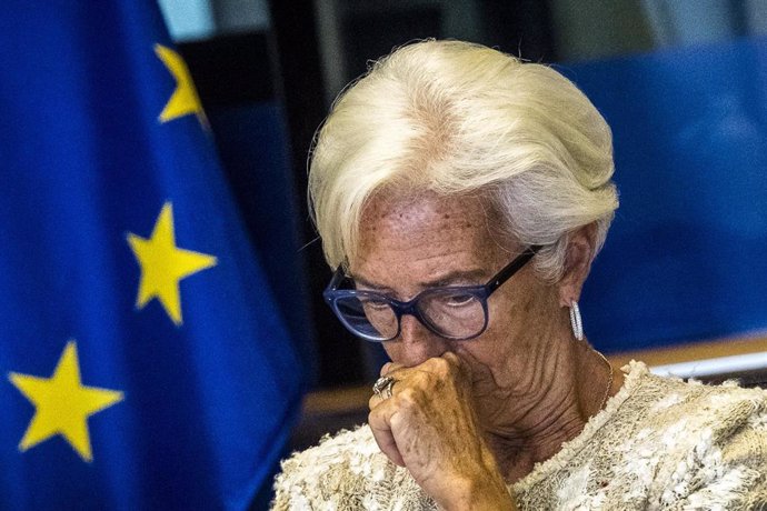 30 September 2024, Belgium, Brussels: President of the European Central Bank (ECB) Christine Lagarde takes part in a monetary dialogue at the Committee on Economic and Monetary Affairs (ECON) at the European Parliament in Brussels. Photo: Wiktor Dabkowski