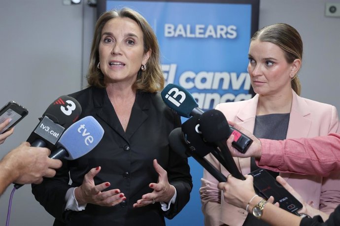 La secretaria general del PP, Cuca Gamarra, en declaraciones en el foro 'El cambio que avanza'