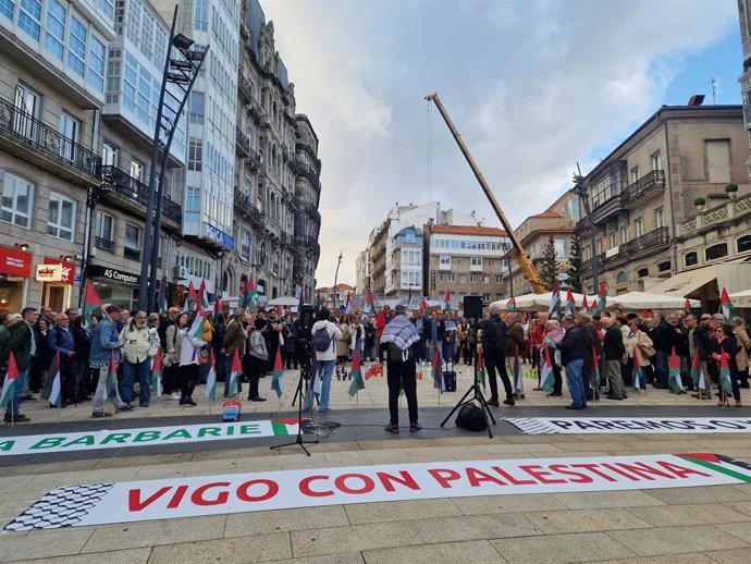 Imagen de la concentración de este jueves en Vigo.