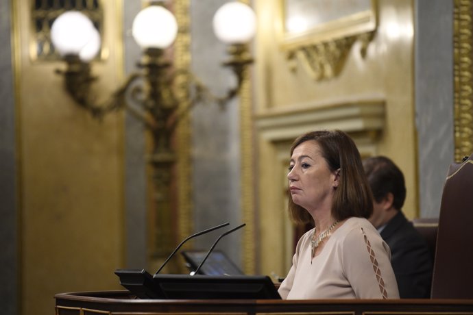 La presidenta del Congreso, Francina Armengol, durante una sesión de control al Gobierno, en el Congreso de los Diputados, a 16 de octubre de 2024, en Madrid (España).