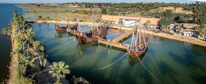 Muelle de las Carabelas, en La Rábida (Huelva).