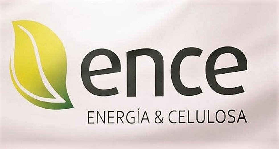 Archivo - Panel con el logo de Ence