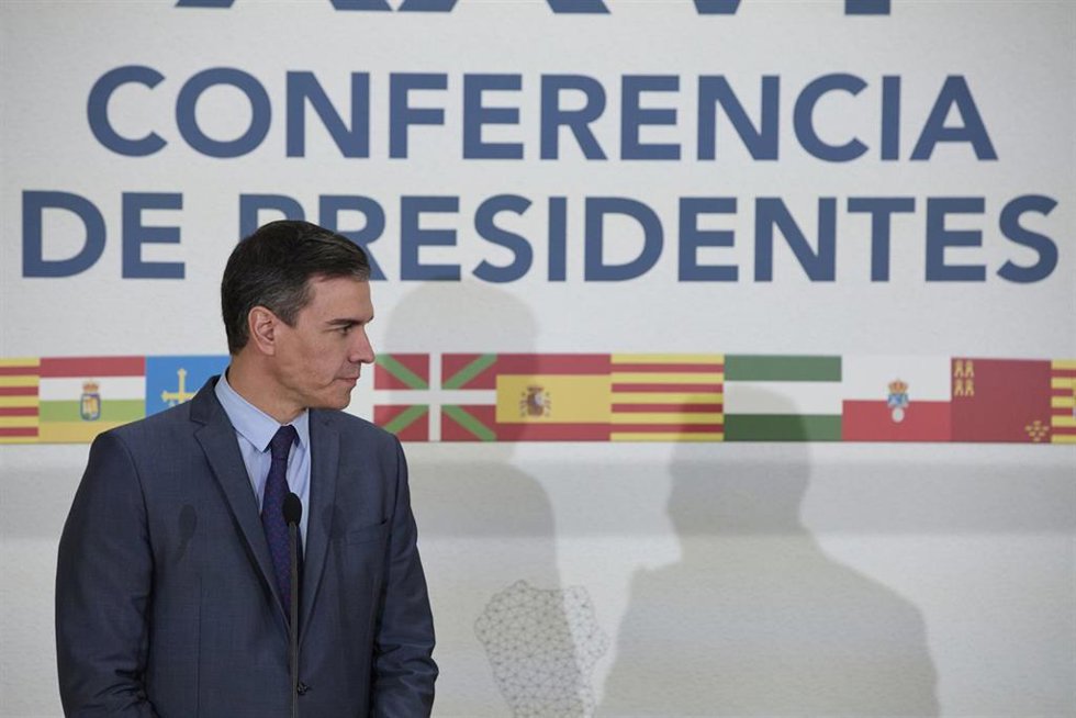 Archivo - El presidente del gobierno de España, Pedro Sánchez, participa en la Conferencia de Presidentes, en el Museo Arqueológico Benahoarita, a 13 de marzo de 2022, en Los Llanos de Aridane, La Palma, Canarias (España). La reunión entre el jefe del E