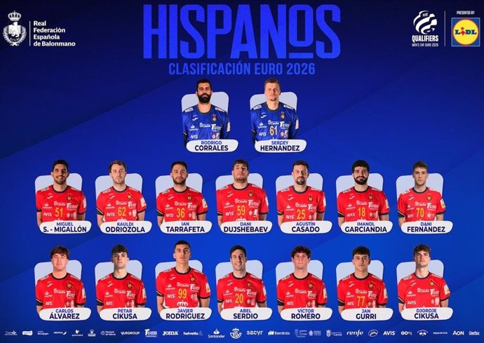 Convocatoria de los Hispanos para los partidos contra Italia y Letonia de clasificación para el EURO 2026