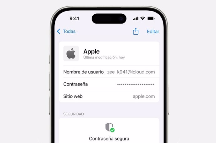 Gestor de contraseñas de Apple