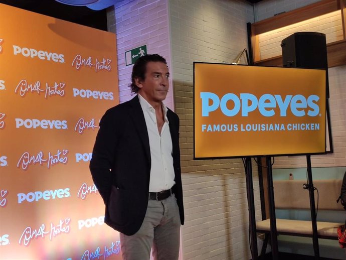 El consejero delegado de Restaurant Brands Iberia, Luis Herault, en una presentación de Popeyes