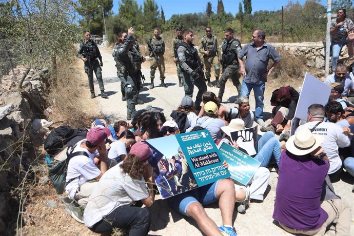 Archivo - Protesta contra los asentamientos israelíes cerca de Belén