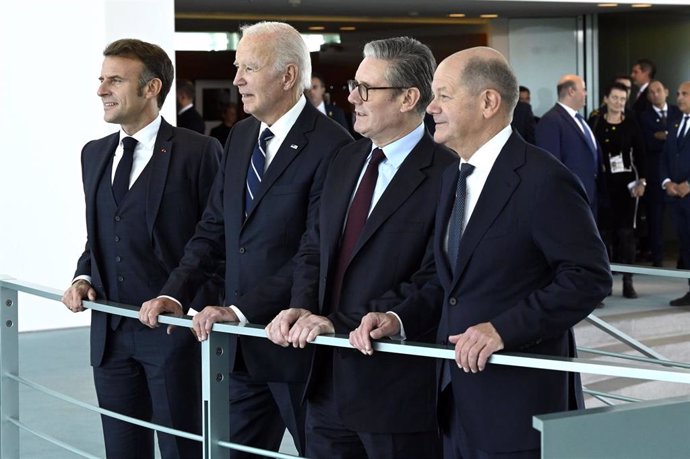 Emmanuel Macron, Joe Biden, Keir Starmer y Olaf Scholz.