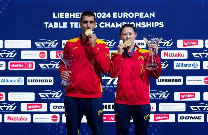 María Xiao y Álvaro Robles se proclaman campeones de Europa de dobles mixto.