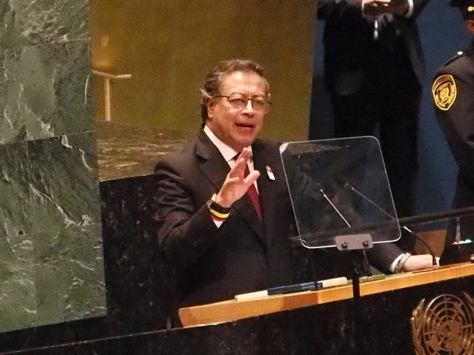 September 24, 2024, Manhattan, New York, USA: September 24, 2024 New York, New York   .79th Session of the United Nations General  .Colombia . His Excellency Gustavo Petro Urrego.President of the Republic of Colombia.