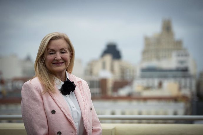 La gerente de la CNN en Español, Cynthia Hudson, durante una entrevista para Europa Press, a 14 de octubre de 2024, en Madrid (España). Hudson es una periodista estadounidense, ejecutiva y productora de televisión.