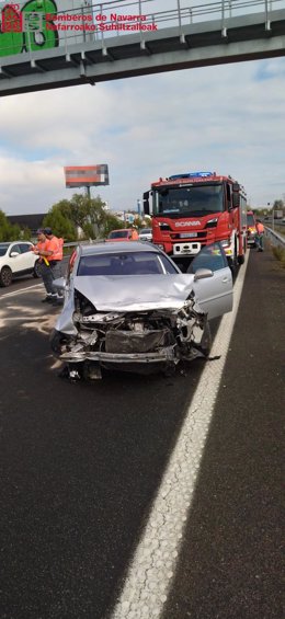 Uno de los vehículos implicados en el accidente.