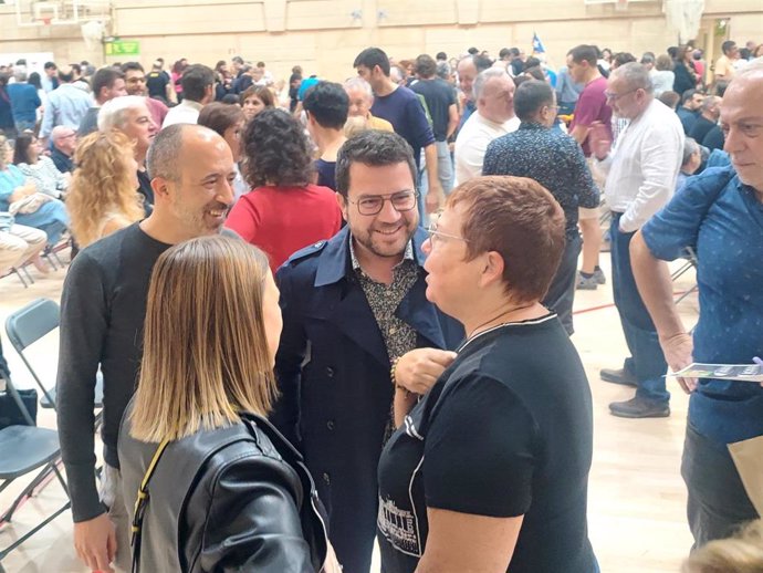 El expresidente de la Generalitat, Pere Aragonès, antes del acto de presentación de la candidatura 'Nova Esquerra Nacional' al congreso de ERC