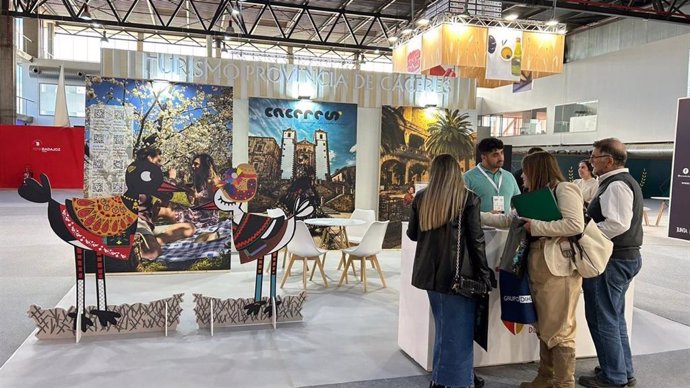 Stand de la Diputación de Cáceres en la Feria Agroalimentaria Espiga en Badajoz