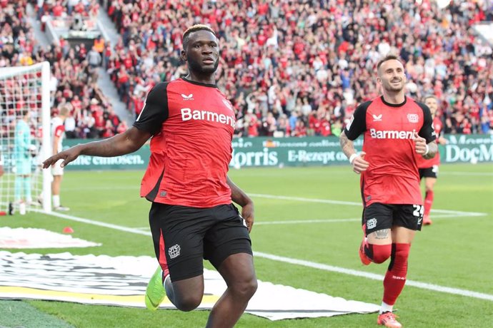 Victor Boniface con el Bayer Leverkusen