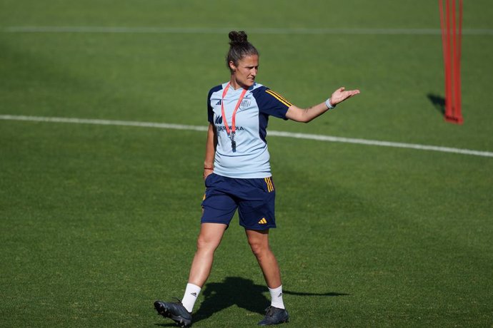 Archivo - Montse Tome during the training day of the Spain Olympic Women Football Team celebrated at Ciudad del Futbol on July 8, 2024 in Las Rozas, Madrid, Spain.