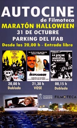 Cartel del primer Autocine de Halloween de Albacete