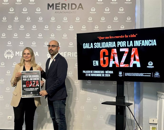 Presentación de la gala solidaria por la infancia en Gaza que se celebrará en Mérida en noviembre