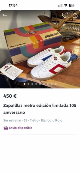 Zapatillas conmemorativas de Metro a la venta en Wallapop