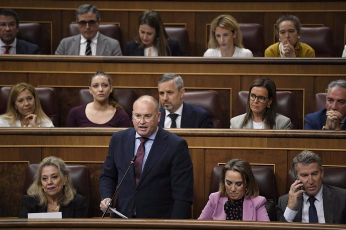 El portavoz del PP en el Congreso, Miguel Tellado, en el Congreso de los Diputados, a 16 de octubre de 2024, en Madrid (España).