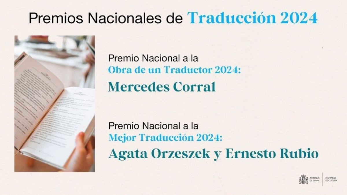 Mercedes Corral, National Award for Translator Work, and Agata Orzeszek and Ernesto Rubio, National Award for Best Translation