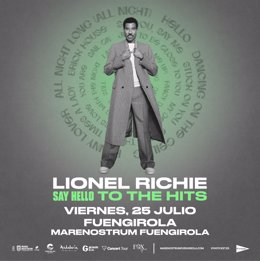 Cartel de la actuación de Lionel Richie en Marenostrum Fuengirola el 25 de julio.