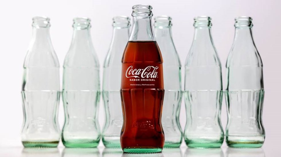Botellas de vidrio de Coca-Cola
