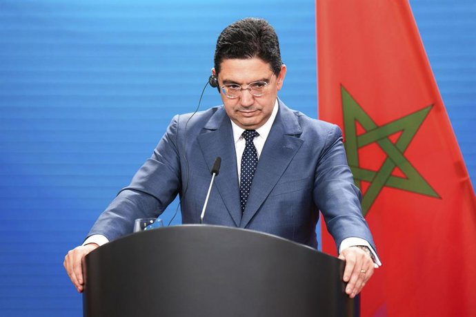 Archivo - June 28, 2024, Berlin, Berlin, Deutschland: Nasser Bourita beim Pressestatement bei der ersten Sitzung des in der Gemeinsamen Erklärung vom 25. August 2022 vereinbarten multidimensionalen strategischen Dialogs zwischen Marokko und Deutschland im