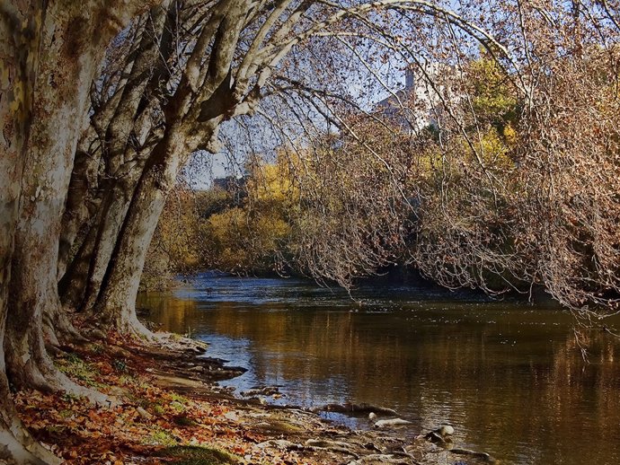 Archivo - Río en Pamplona.