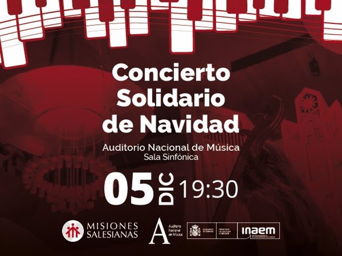 Cartel del Concierto Solidario de Navidad de Misiones Salesianas.