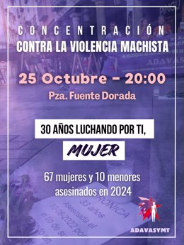 Adavasymt se concentra este viernes en Fuente Dorada para recordar a las asesinadas por la violencia machista.