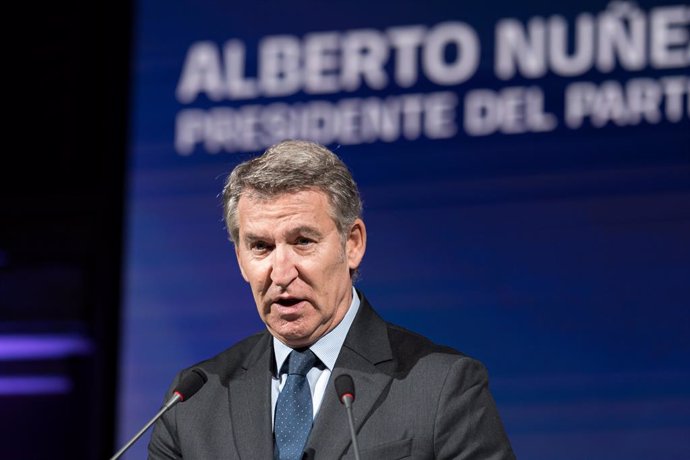 El president del Partit Popular, Alberto Núñez Feijóo, intervé durant la III edició del Fòrum Metafutur, a l'Ateneu de Madrid, 22 d'octubre del 2024, a Madrid (Espanya).