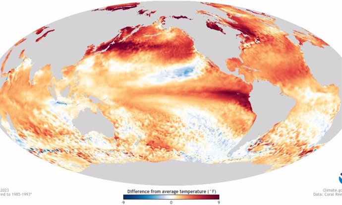 El Niño, observado desde el espacio en agosto de 2023