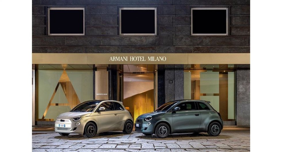 Fiat presenta una edición de su 500e 100% eléctrico en colaboración con la marca Giorgio Armani.