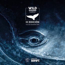 Cartel del Wild Oceans FilmFest que se celebrará en el  Bioparc Acuario de Gijón.