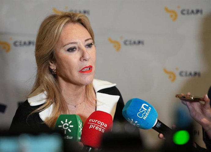 La portavoz del Ejecutivo andaluz y consejera de Economía, Hacienda y Fondos Europeos, Carolina España, este miércoles en Sevilla