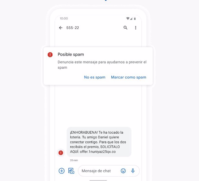 Protección frente al spam de Google Mensajes