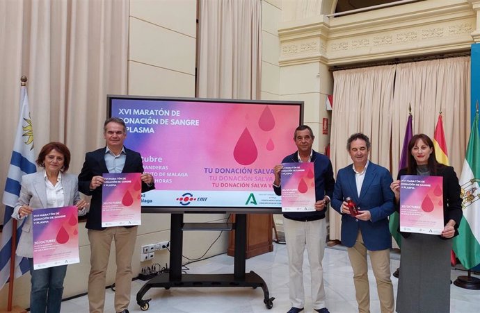 El miércoles 30 de octubre, de 9 a 21 horas, el Ayuntamiento de Málga abrirá sus puertas para quienes quieran donar sangre y plasma, y registrarse como donantes de médula ósea.