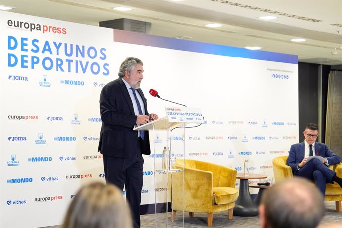 Jose Manuel Rodriguez Uribes, President of Superior Sports Council CSD, attends during the Desayunos Deportivos Europa Press “Jose Manuel Rodriguez Uribes” celebrated at NH Eurobuilding Hotel on October 23, 2024, in Madrid, Spain.