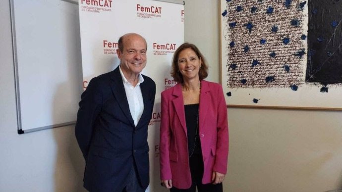 El presidente de FemCAT, Oriol Guixà, y la directora general, Muntsa Vilalta