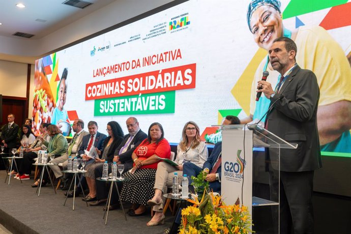 Brazilian director of Itaipu, Enio Verri, speaks during the launch of the program